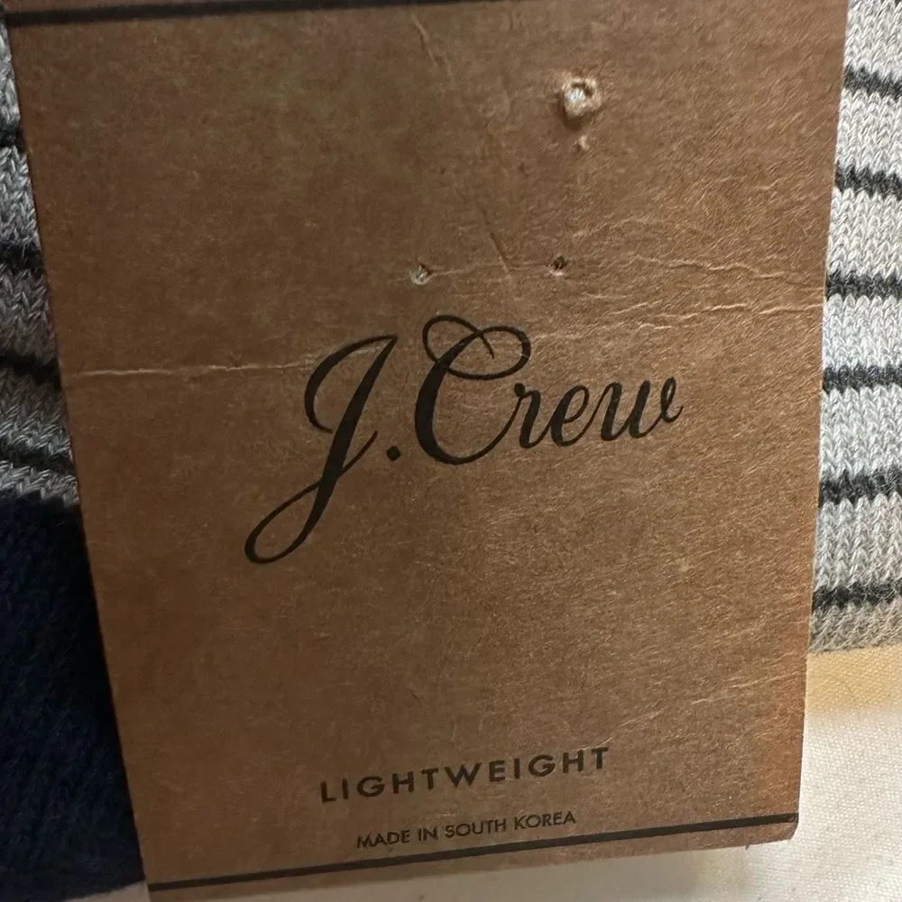 NWT J Crew Men’s Woven Boxer Shorts Blue White Stripe Medium- Dress Socks Stripe